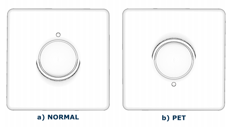 Above: front of motion sensor, below: back of motion sensor